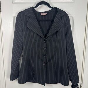 K-mode Black Pinstripe Blazer